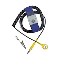 DESCO アジャスタブル リストストラップ 青 3mコイルコード付 2324RB