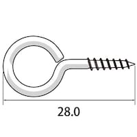 福井金属工芸 丸ヒートン28mm 1セット(500本入) 6900D 6900D 1セット
