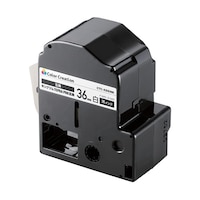 カラークリエーション テプラPRO用互換テープ 白 黒文字 8m 36mm幅 CTCKSS36K