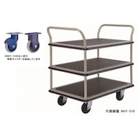 金沢車輌 大型静音スチール3段台車(両ハンドル付) NHT319S 1台