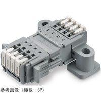 サトーパーツ 2ピース型中継用スクリューレス端子台 ライトアングル パネル取り付け型 8P SL4000ASH8PGY