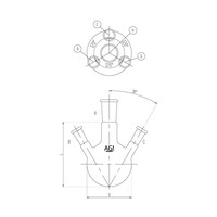 旭製作所 四ツ口フラスコ