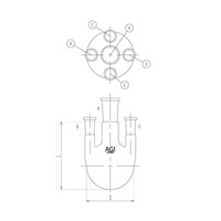 旭製作所 五ツ口フラスコ