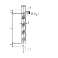 旭製作所 セミ・ミクロ ジムロート冷却器 ウォーターコネクター仕様 19/22 150mm 3442150W3M 1個