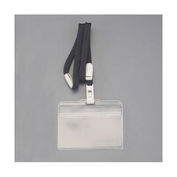 アズワン 吊り下げチャック式名札(ストラップ付/黒/10個 EA956VA96 EA956VA96 1パック