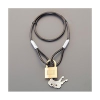 アズワン φ4.3x1040mm ワイヤーロック(シリンダー錠/同一キー) EA983TT42S EA983TT42S 1セット