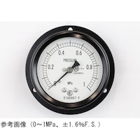 長野 密閉型圧力計(60Φ) 埋込形D枠(取付穴) 0.2MPa 検査証明書付 BA15271 1個