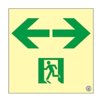 日本緑十字社 高輝度蓄光避難誘導標識 ←非常口→ NRC963 120×120mm 消防認定品 408010