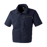 中国産業 半袖メッシュブルゾン 紺 黒 M #2907819M #2907819M 1個