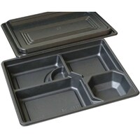 中央化学 仕出弁当 HS仕切34 黒ME 共蓋付 20枚入 172114 172114 1袋