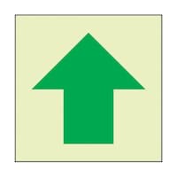 グリーンクロス 蓄光避難誘導標識ステッカー 矢印 1150411024