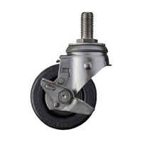 ハンマーキャスター SUS サイドSP付 ねじ込み ゴム車100mm 313SARU100 313SARU100 1個