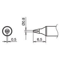 白光 IHはんだこてFX100用 こて先 0.8D型/350℃ T31B03D08