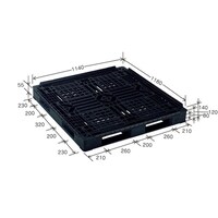 岐阜プラスチック工業 リスパレット用蓋 Jタイプ タイプ:片面使用型(Dデッキボードタイプ)(裏・穴)外寸(mm):1180×1140×140 JD4118114リブツキ BK 1個