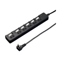 ヤザワ 雷ガード付6個口節電タップ3mブラック H8KS663BK H8KS663BK 1個