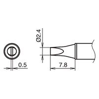 白光 IHはんだこてFX100用 こて先 2.4D型 400℃ T31B02D24