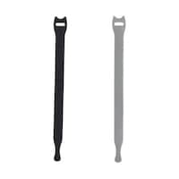 ハイロジック ベルクロ 薄型結束ベルト 1.27×20cm 25本黒+グレー 90924