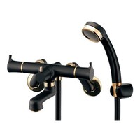 カクダイ 2ハンドルシャワー混合栓 黒 139020KD 139020KD 1個
