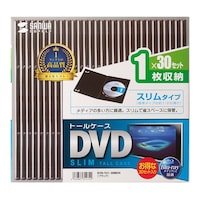サンワサプライ スリムDVDトールケース(1枚収納・30枚セット・ブラック) DVDTU130BKN