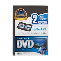 サンワサプライ スリムDVDトールケース(2枚収納・10枚セット・ブラック) DVDTU210BKN