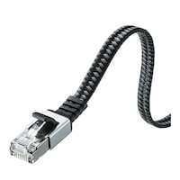 サンワサプライ カテゴリ6AメッシュフラットLANケーブル KBFL6AME15BK