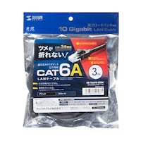 サンワサプライ カテゴリ6A LANケーブル KBT6ATS03BK