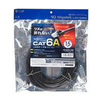 サンワサプライ カテゴリ6A LANケーブル KBT6ATS15BK