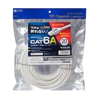 サンワサプライ カテゴリ6A LANケーブル KBT6ATS20W