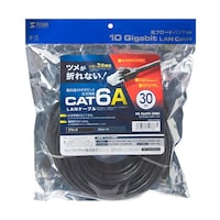 サンワサプライ カテゴリ6A LANケーブル KBT6ATS30BK