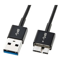 サンワサプライ USB3.0マイクロケーブル(AMicroB) 0.3m 超ごく細 KU30AMCSS03K
