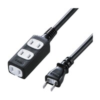 サンワサプライ スリム電源延長コード ブラック 3m