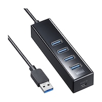 サンワサプライ 磁石付USB3.2Gen1 4ポートハブ USB3H405BKN