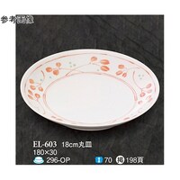 スリーライン 18cm 丸皿 野乃花 60個入 EL603 1ケース