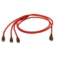 ビットストロング スマートフォン用USBケーブルTypeC(2.0) 3in1(1メートル)(赤) BSUSBSG1CRBCL