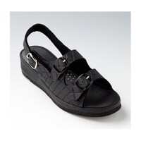 山一 抗菌キルティング2バンドサンダル ブラック S 7609BKS 7609BKS 1足