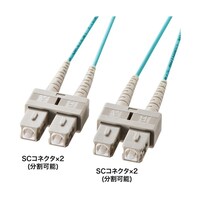 サンワサプライ メガネ型光ファイバケーブル(マルチ50μmOM3、SC×2SC×2、5m) HKBOM3SCSC05N