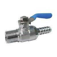 アズワン ミニボールバルブ ホースニップル型 R1/4×8mm MH2008