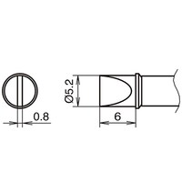 白光 IHはんだこてFX100用 こて先 5.2D型/350℃ T31B03D52