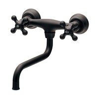 カクダイ 2ハンドル混合栓 マットブラック 128118D 128118D 1個