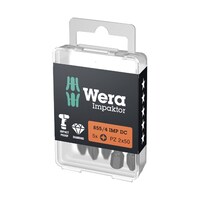 Wera ダイヤモンドコーティング インパクトドライバー用 ドライバービット10個入り 刃先サイズPZ2 シャンク径6.35mm 全長50mm 057661 057661 1組