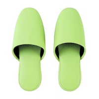 テンダイ 抗菌レザー調ビニールスリッパ(前かぶりタイプ)ソフトグリーン M 1ケース(40足入) 573917