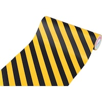 日本緑十字社 緑十字 トラ柄テープ 黄/黒 TR2E 440mm幅×20m ビニール製 屋内用 256205 1巻