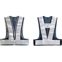 日本緑十字社 緑十字 メッシュ安全ベスト(90mm幅反射タイプ) 紺/白反射 フリーサイズ 安全ベスト(紺/白)