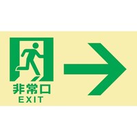 日本緑十字社 緑十字 高輝度蓄光避難誘導標識 非常口→ TKN103 120×220mm 東京都条例適合品