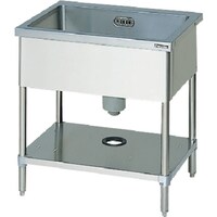 マルゼン Maruzen 一槽シンク ブリームシリーズ ステンレス(SUS430)製 バックガードなし 600×450×800(ホース付) BS1064N 1台