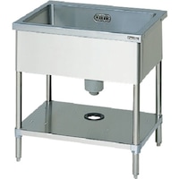 マルゼン Maruzen 一槽シンク ブリームシリーズ ステンレス(SUS430)製 バックガードなし 750×600×800(ホース付) BS1076N 1台