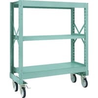 トラスコ中山 TRUSCO R3型ボルト式中量棚W1200XD500XH1400 3段 Φ150 ゴムキャスター付 R34453G150 1台