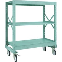 トラスコ中山 TRUSCO R3型ボルト式中量棚W1200XD600XH1400 3段 Φ150 ゴムキャスター付 R34463G150 1台