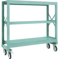 トラスコ中山 TRUSCO R3型ボルト式中量棚W1500XD500XH1400 3段 Φ150 ゴムキャスター付 R34553G150 1台