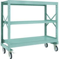 トラスコ中山 TRUSCO R3型ボルト式中量棚W1500XD600XH1400 3段 Φ150 ゴムキャスター付 R34563G150 1台